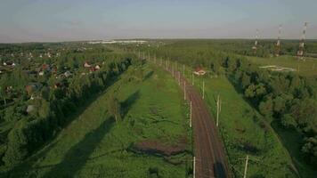 trein in de platteland, antenne visie video