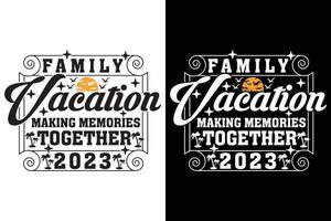 familia vacaciones haciendo recuerdos juntos eps, motivacional positivo citas tipografía letras diseño vector