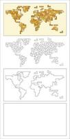 Cnc laser cutting world map puzzle Vector illustration