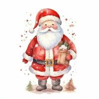 Cute watercolor Santa Claus isolated photo