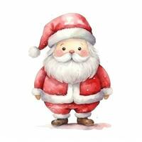 Cute watercolor Santa Claus isolated photo