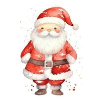 Cute watercolor Santa Claus isolated photo