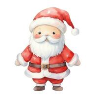 Cute watercolor Santa Claus isolated photo