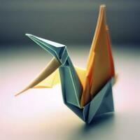 origami grua hecho desde postular notas ai generativo foto