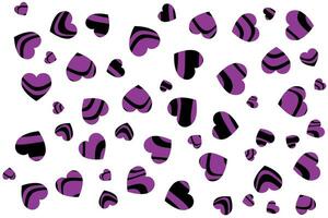 Purple and black hearts pattern vector