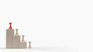 The chess on cube wood for Business concept 3d rendering photo