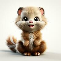 cute 3d mink cartoon photo