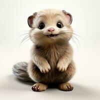 cute 3d mink cartoon photo