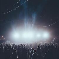 música festival, en el abierto zona con iluminación de ligero. ai generativo foto