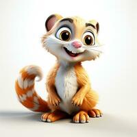 3d cartoon cute ferret ai photo