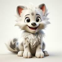 3d cartoon cute wolf ai photo