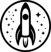 Rocket, Minimalist and Simple Silhouette - Vector illustration