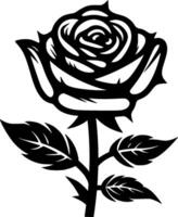 Rose, Black and White Vector illustration