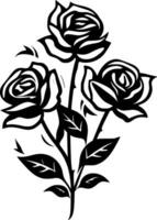 rosas, negro y blanco vector ilustración