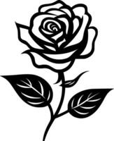 Rosa - negro y blanco aislado icono - vector ilustración