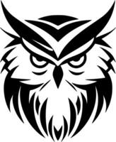 Owl, Black and White Vector illustration