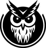 Owl - Black and White Isolated Icon - Vector illustration