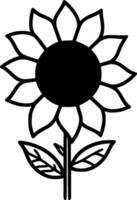 Flower, Black and White Vector illustration