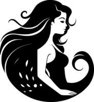 Mermaid, Minimalist and Simple Silhouette - Vector illustration
