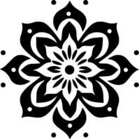 Mandala, Black and White Vector illustration