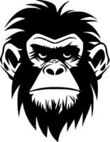 Monkey, Black and White Vector illustration