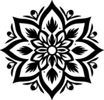 Mandala, Black and White Vector illustration