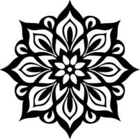 Mandala - Black and White Isolated Icon - Vector illustration