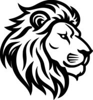 Lion, Black and White Vector illustration