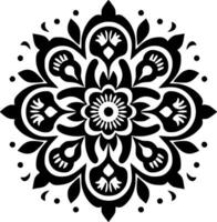 Mandala - Black and White Isolated Icon - Vector illustration