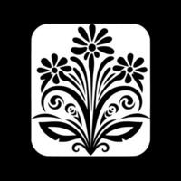 Flower, Black and White Vector illustration