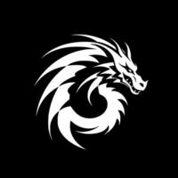 Dragon - Black and White Isolated Icon - Vector illustration