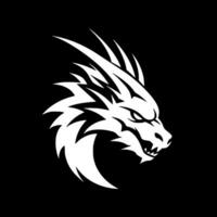 Dragon, Black and White Vector illustration