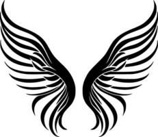 Angel Wings - Black and White Isolated Icon - Vector illustration