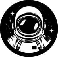 astronauta, negro y blanco vector ilustración