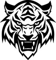 Tigre - negro y blanco aislado icono - vector ilustración