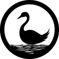 Swan, Black and White Vector illustration