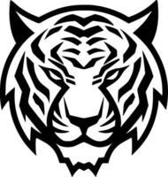 Tigre - negro y blanco aislado icono - vector ilustración