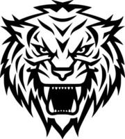 Tigre - negro y blanco aislado icono - vector ilustración