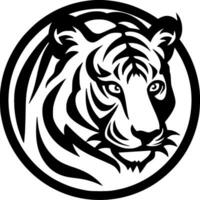 Tiger - Black and White Isolated Icon - Vector illustration