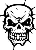 Skull, Black and White Vector illustration