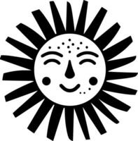 Sun, Black and White Vector illustration