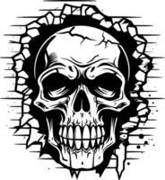 Skull - Black and White Isolated Icon - Vector illustration