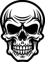 Skull, Black and White Vector illustration