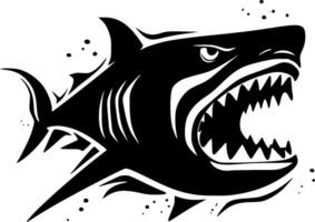 Shark, Black and White Vector illustration