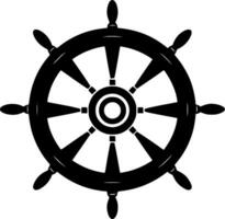 Ship Wheel, Minimalist and Simple Silhouette - Vector illustration