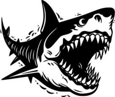 Shark, Black and White Vector illustration