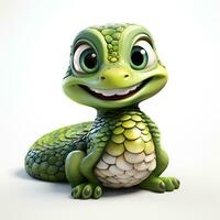 3d cartoon cute cobra snake ai photo