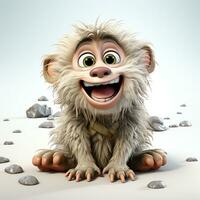 3d cartoon cute baboon ai photo