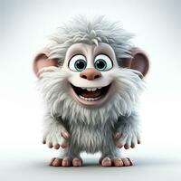 3d cartoon cute baboon ai photo