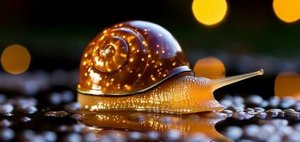 yellow snail walk illustration photo
